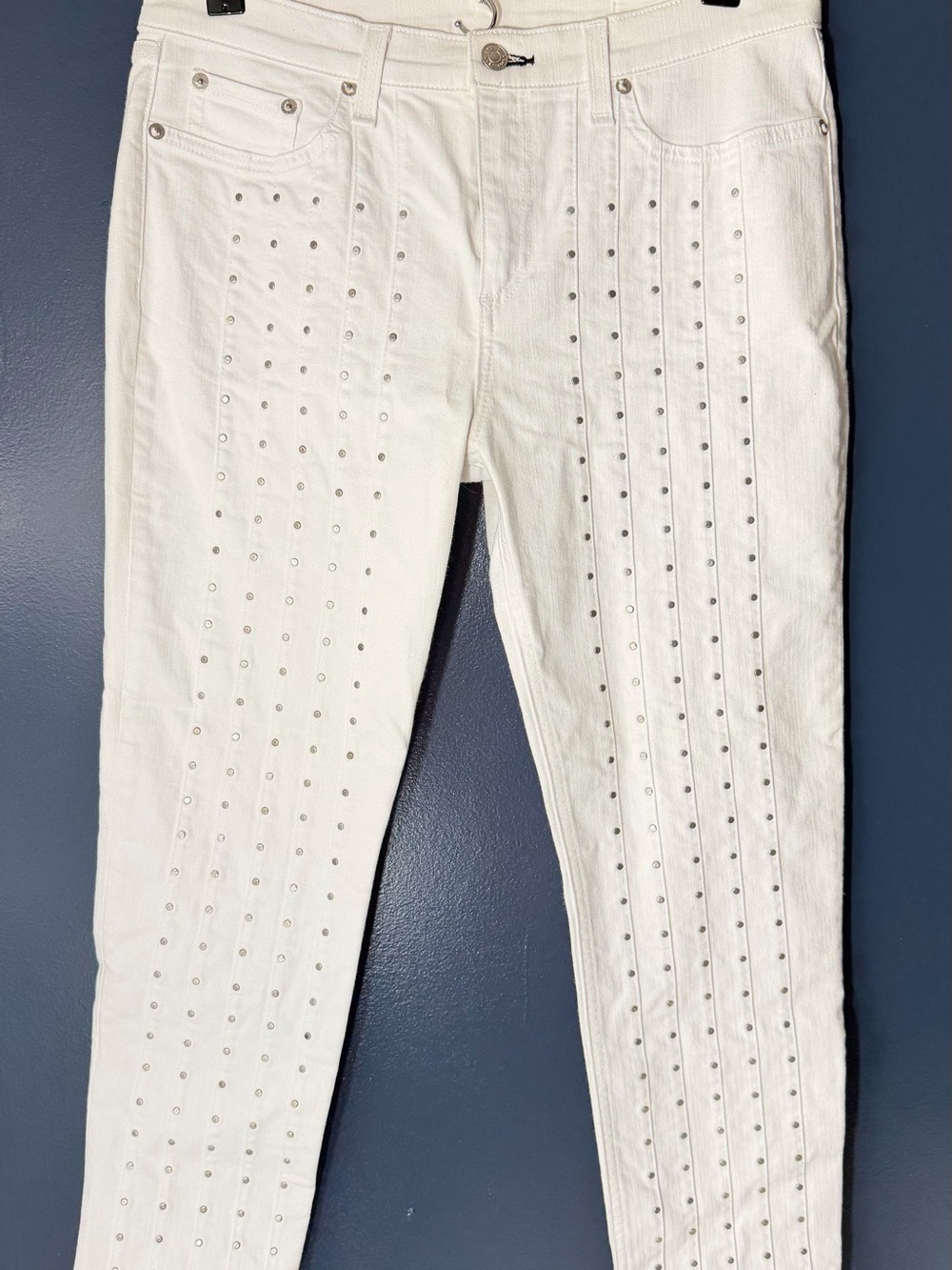 rag & bone White Studded Skinny Jeans